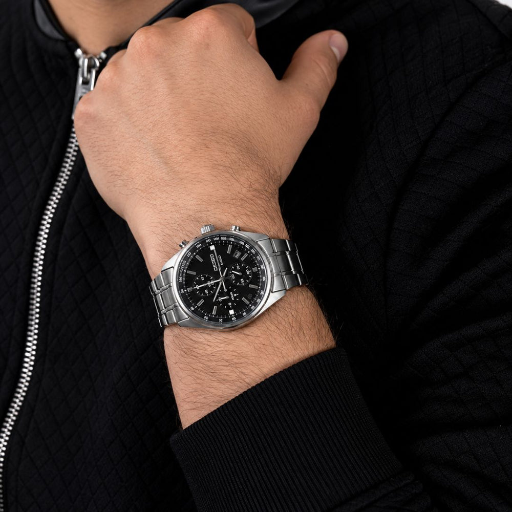 Reloj Seiko SSB379 Hombre Cronógrafo Acero Negro | SEI-46