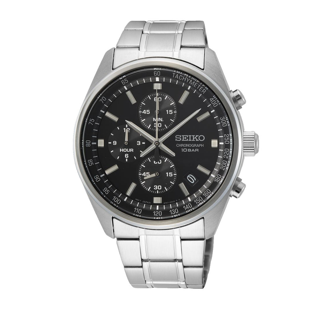 Reloj Seiko SSB379 Hombre Cronógrafo Acero Negro | SEI-46