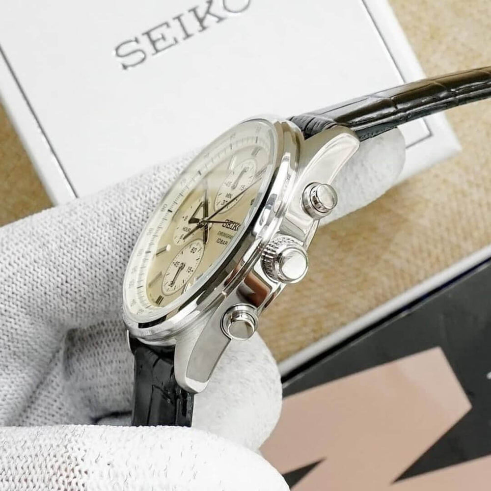 Reloj Seiko SSB383 Hombre Cronógrafo Cuero Champagne| SEI-44