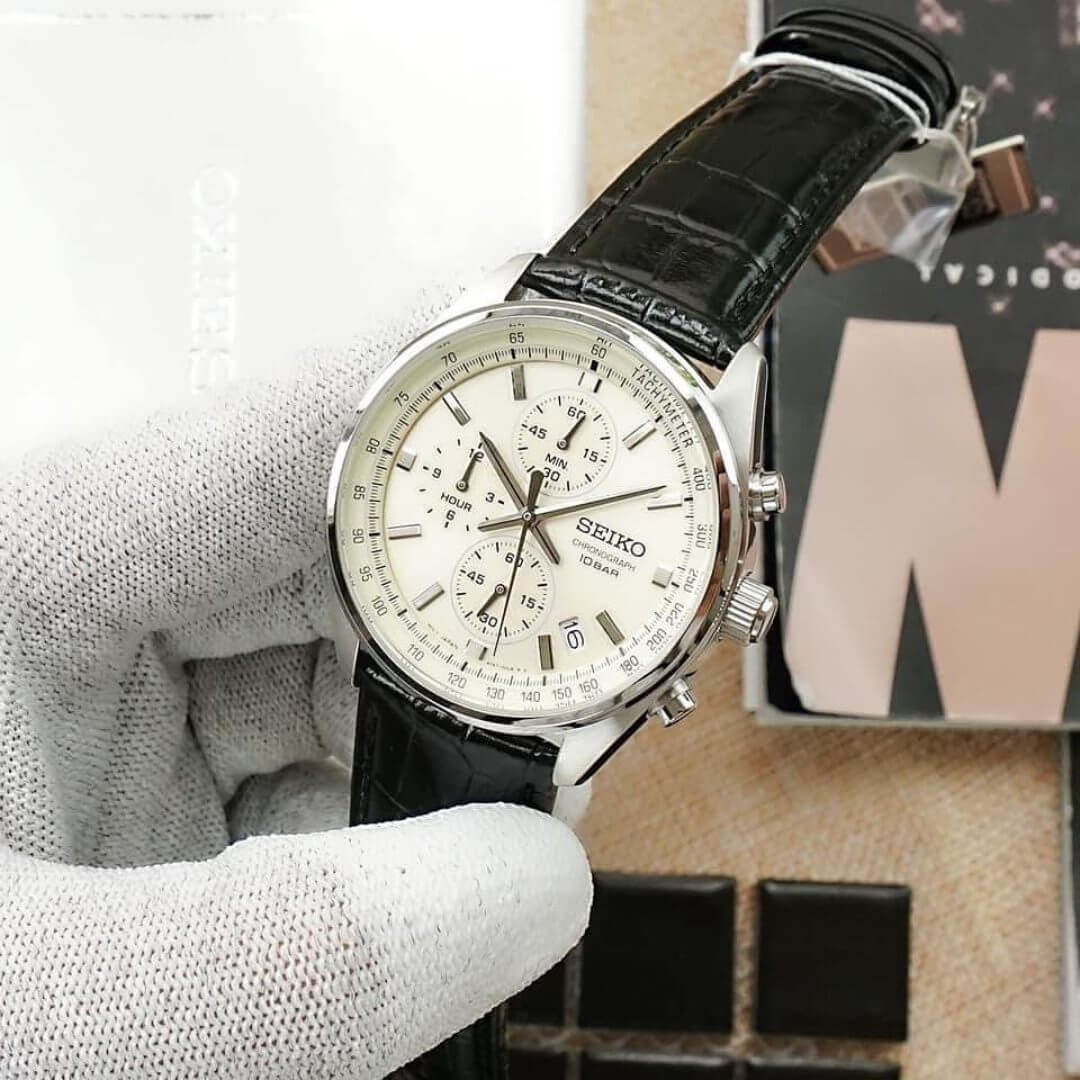 Reloj Seiko SSB383 Hombre Cronógrafo Cuero Champagne| SEI-44