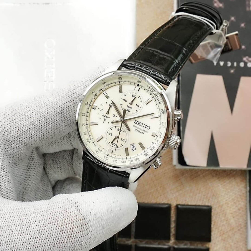 Reloj Seiko SSB383 Hombre Cronógrafo Cuero Champagne| SEI-44