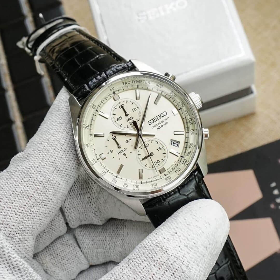 Reloj Seiko SSB383 Hombre Cronógrafo Cuero Champagne| SEI-44
