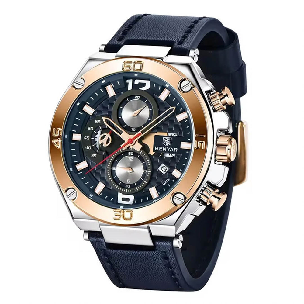 Reloj Benyar BEN-2 Hombre Cuero Azul Marino
