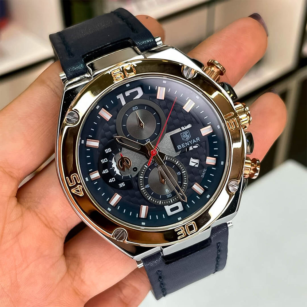 Reloj Benyar BEN-2 Hombre Cuero Azul Marino