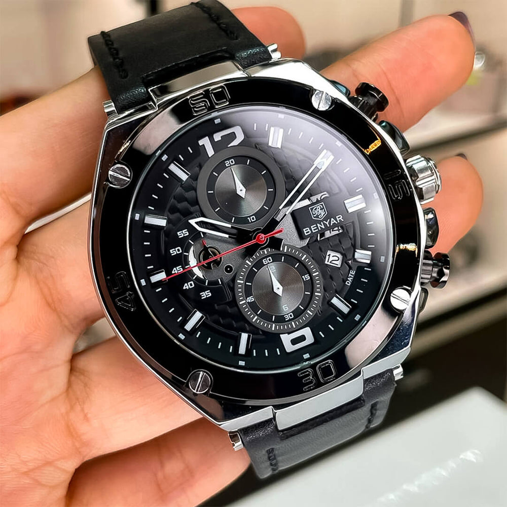 Reloj Benyar BEN-4 Hombre Cuero Negro