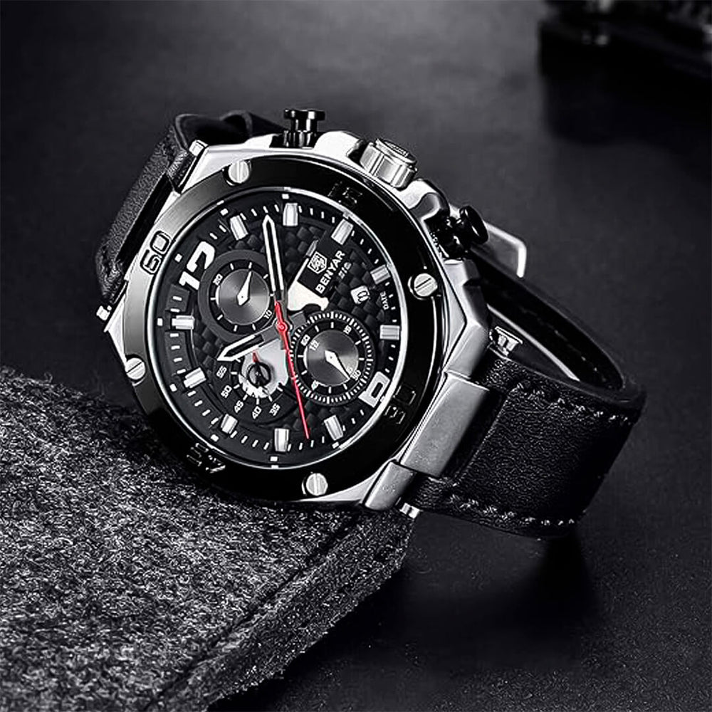 Reloj Benyar BEN-4 Hombre Cuero Negro