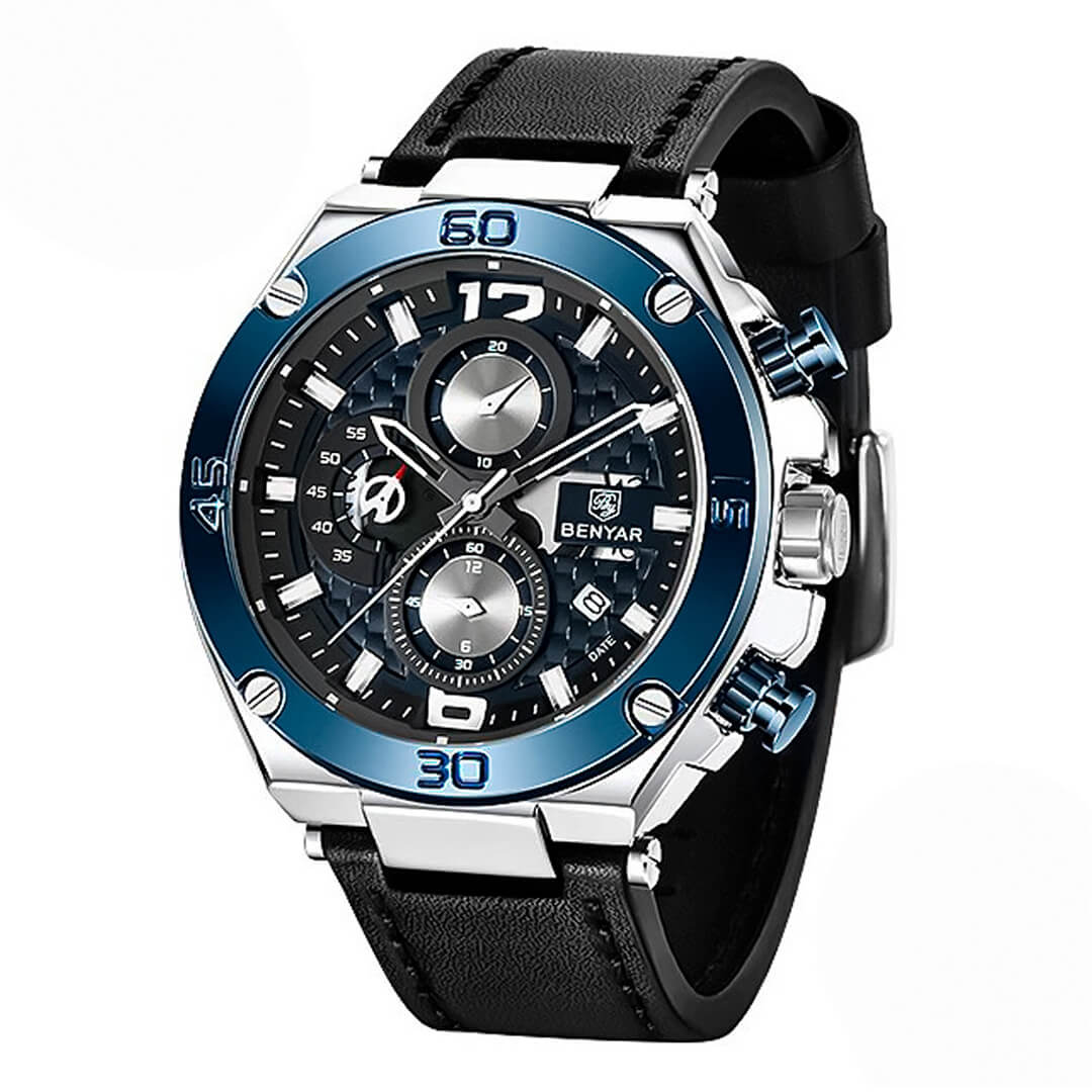Reloj Benyar Hombre Cuero Negro | BEN-5