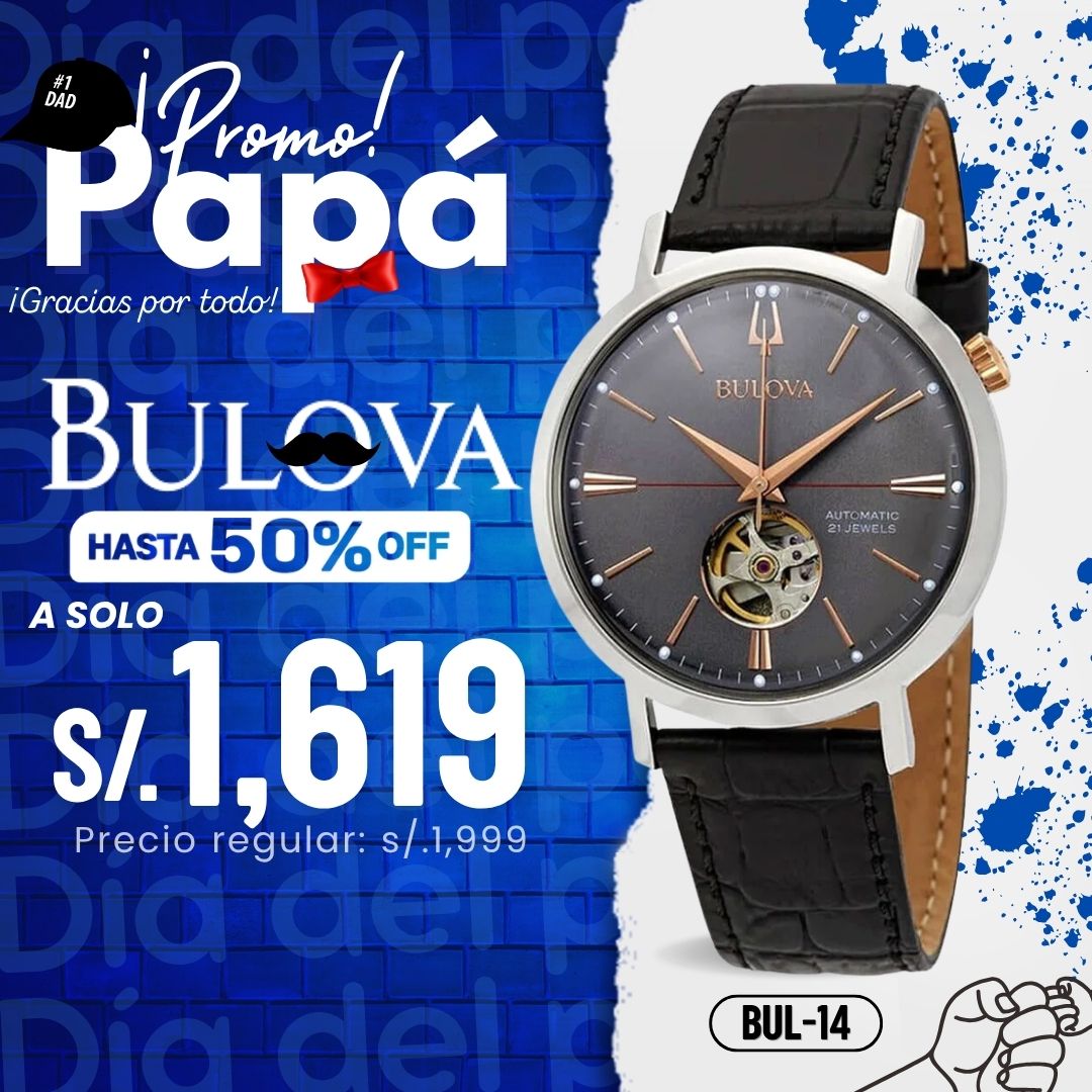 Reloj Bulova Aerojet 98A187 Hombre Automático Negro