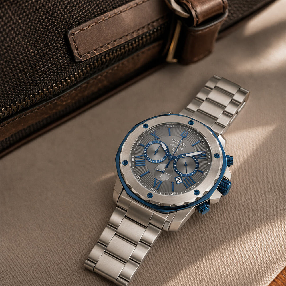 Reloj Bulova Marine Star 98B411 Hombre Acero Gris