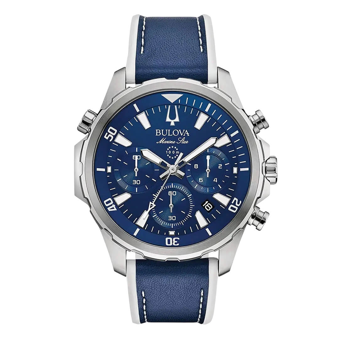 Reloj Bulova Marine Star 96B287 Hombre Silicona Azul