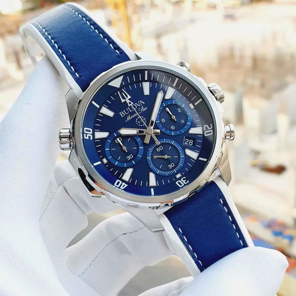 Reloj Bulova Marine Star 96B287 Hombre Silicona Azul