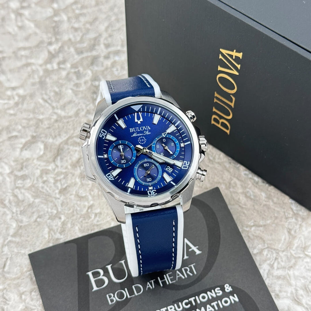 Reloj Bulova Marine Star 96B287 Hombre Silicona Azul