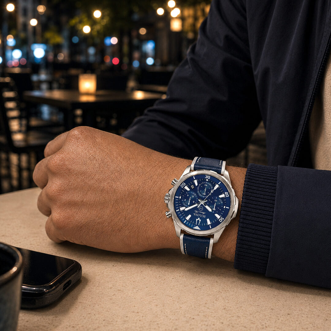 Reloj Bulova Marine Star 96B287 Hombre Silicona Azul