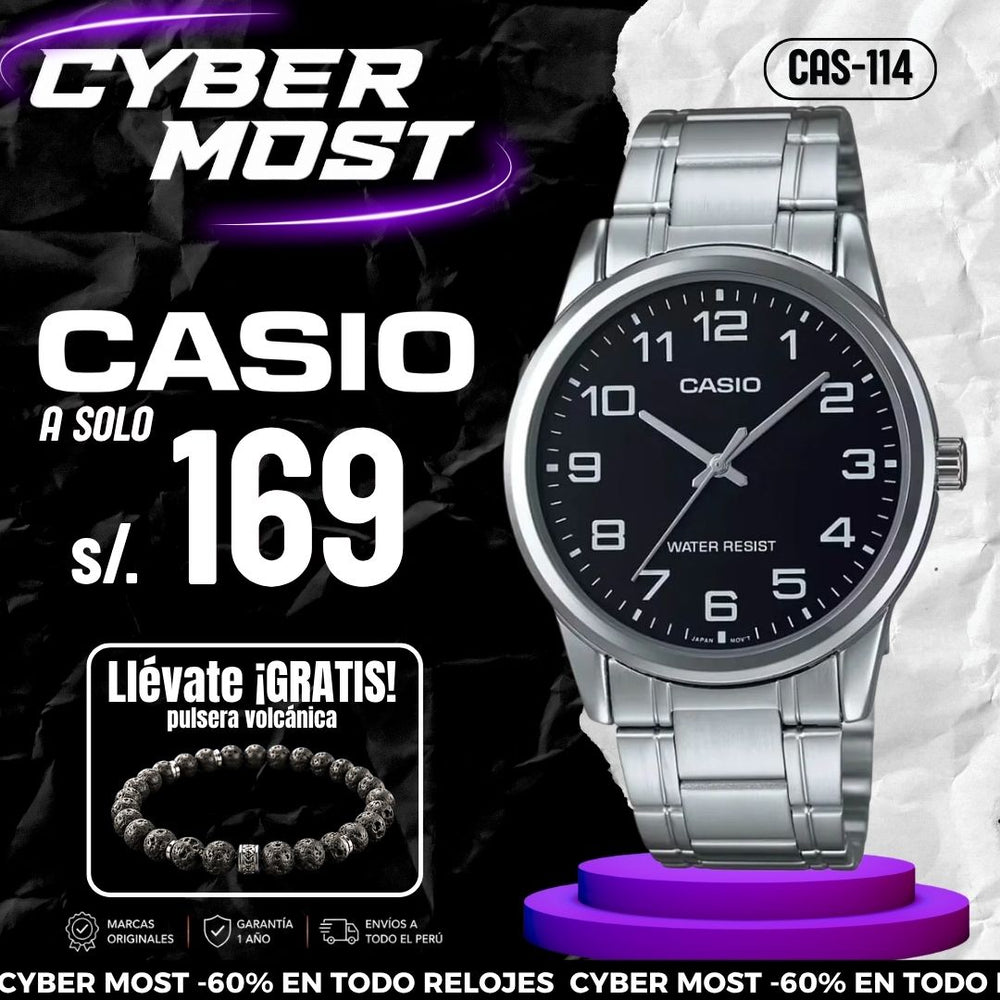 Reloj Casio MTP-V001D-1B Hombre Acero Plateado