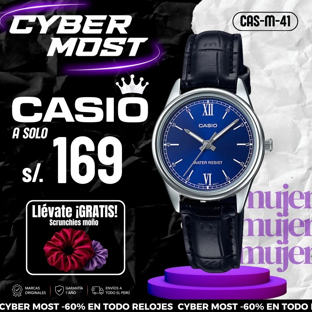 Reloj Casio LTP-V005L-2B Mujer Cuero Negro