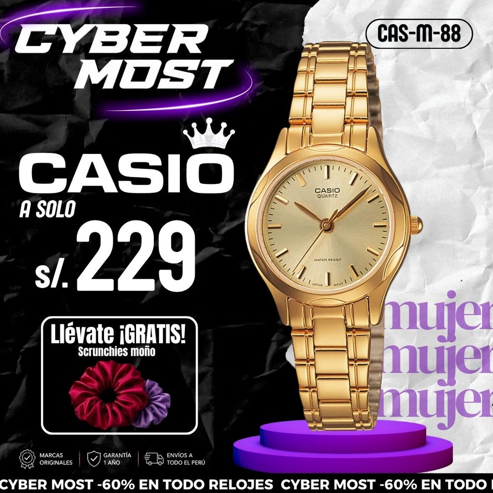 Reloj Casio LTP-1275G-9ADF Mujer Acero Dorado | CAS-M-88