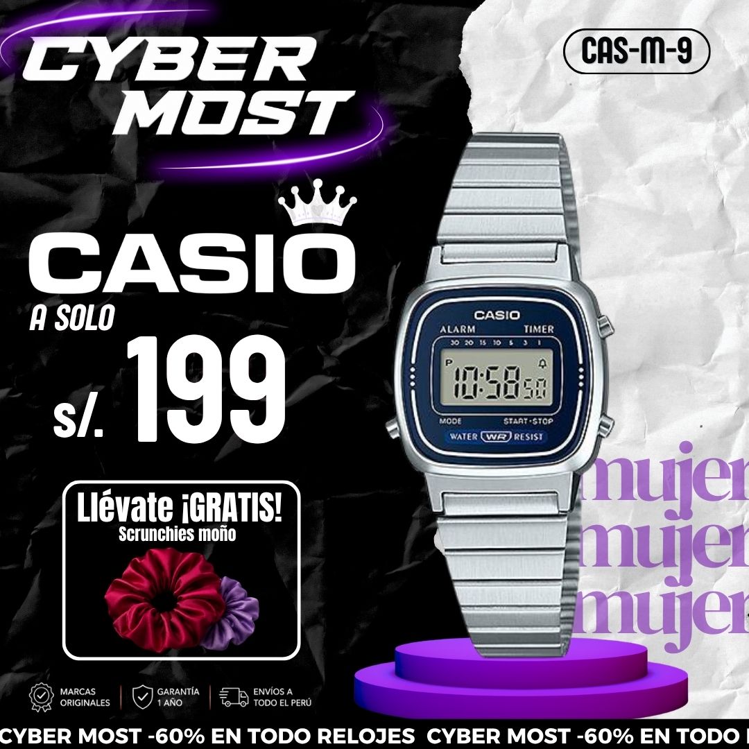 Reloj Casio LA670WA-2DF Mujer Acero Plateado