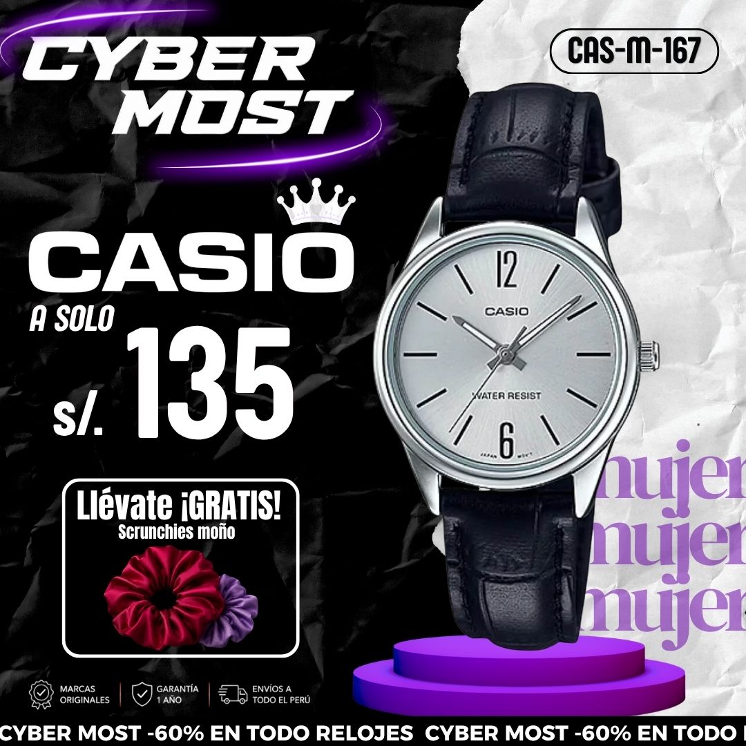 Reloj Casio LTP-V005L-7BU Mujer Cuero Negro