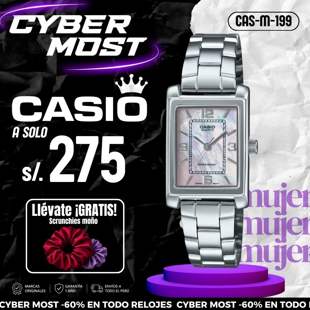 Reloj Casio LTP-1234DS-4A Mujer Acero Plateado