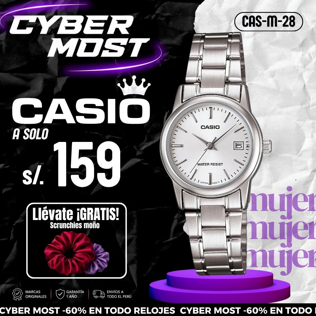 Reloj Casio LTP-V002D-7A Mujer Acero Plateado