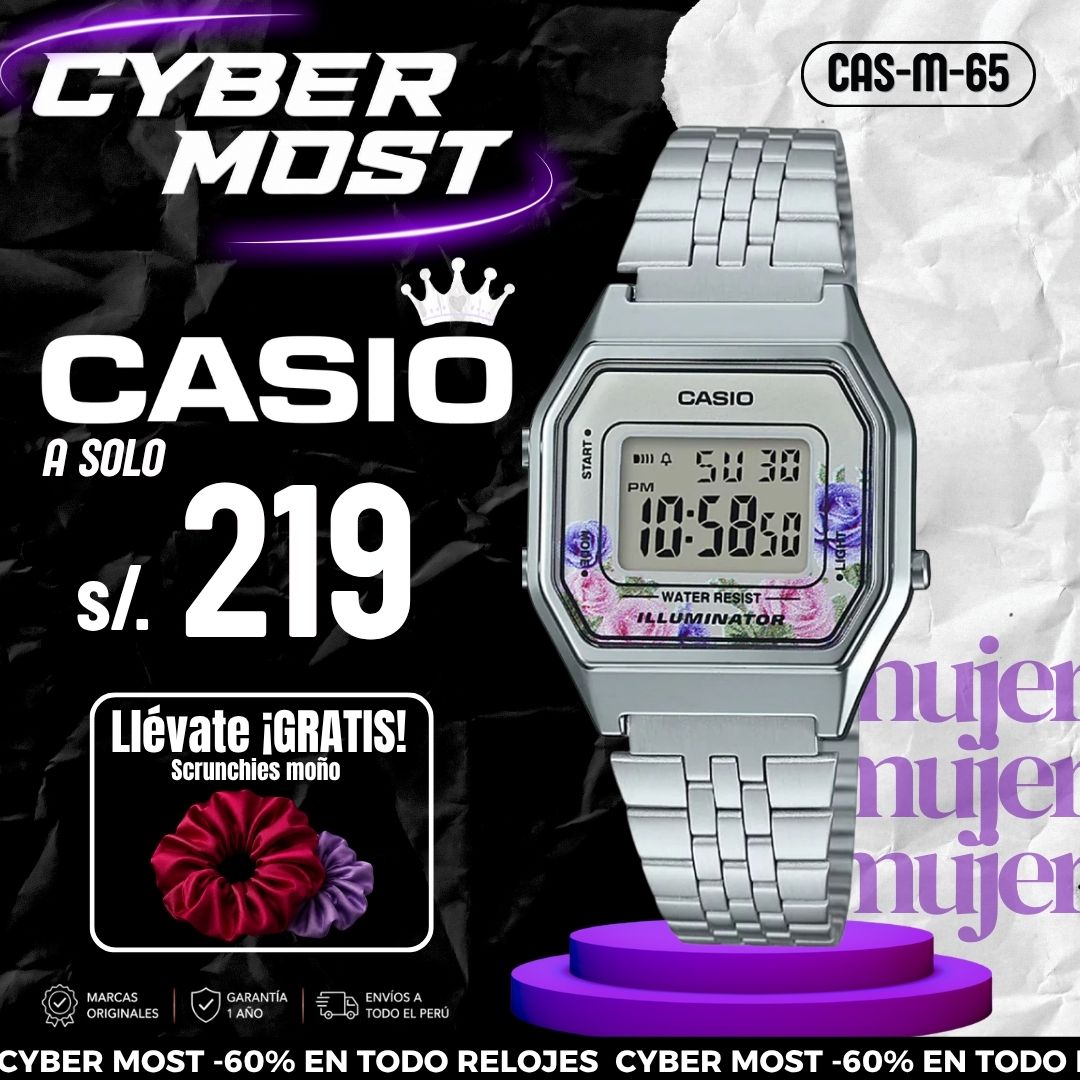 Reloj Casio LA680WA-4C Mujer Acero Plateado