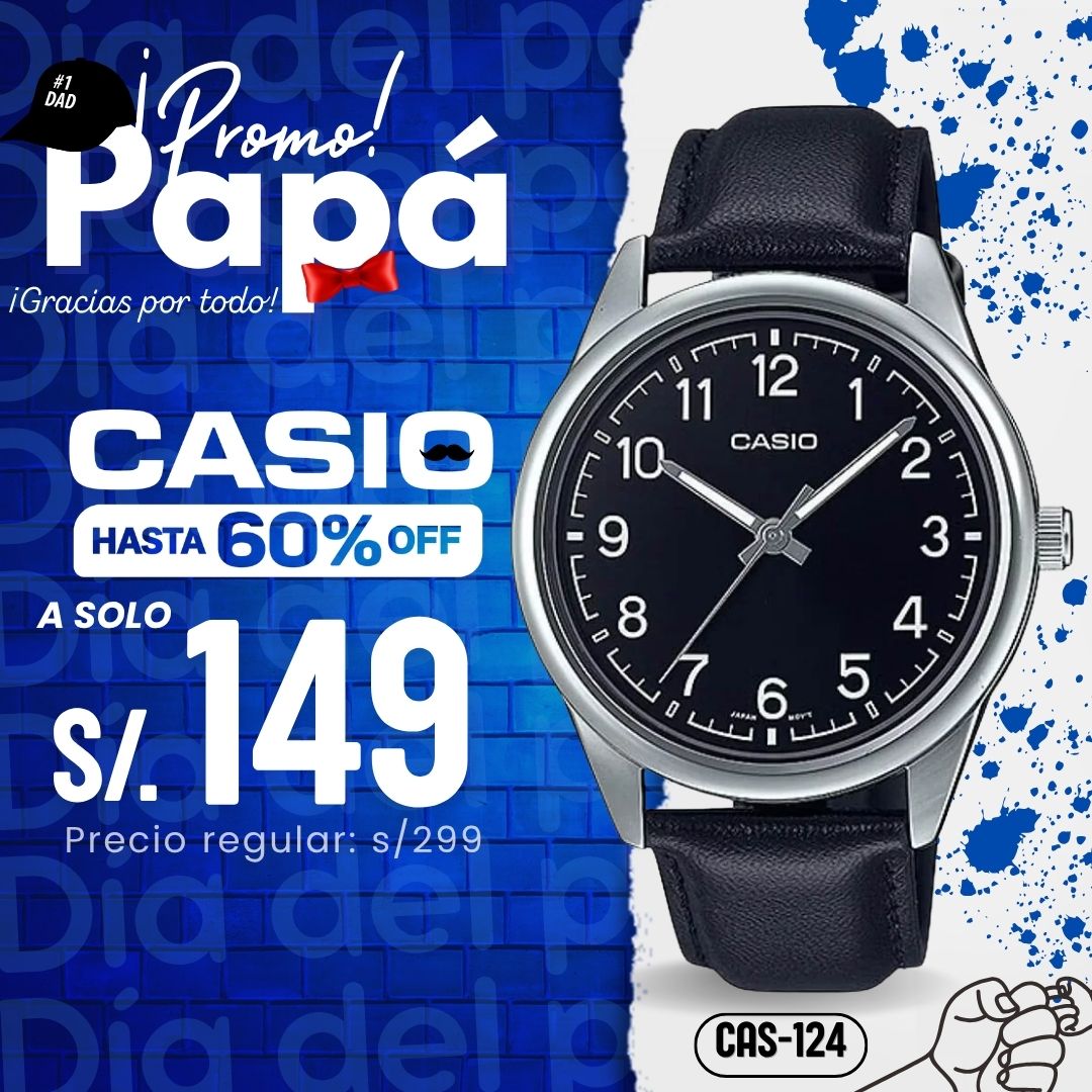 Reloj Casio MTP-V005L-1B4 Hombre Cuero Negro