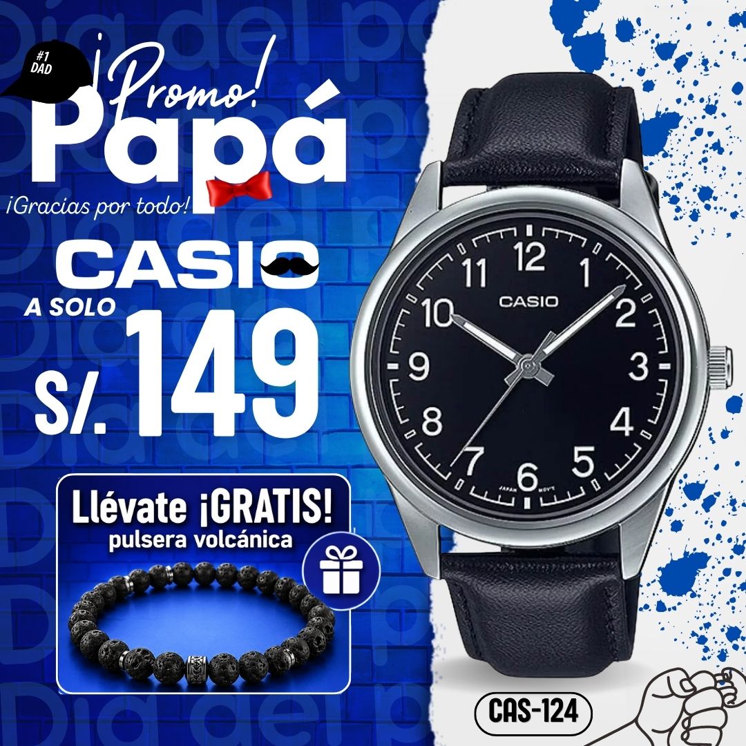 Reloj Casio MTP-V005L-1B4 Hombre Cuero Negro