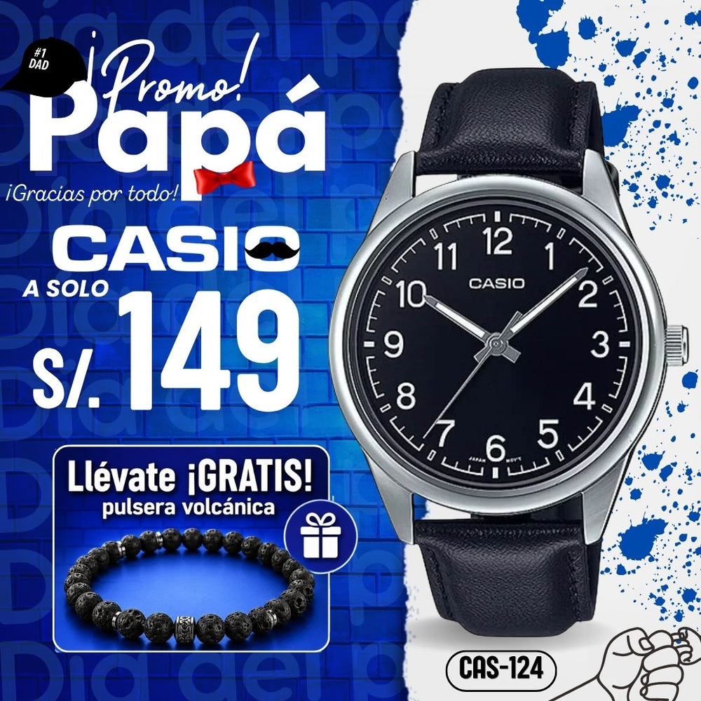 Reloj Casio MTP-V005L-1B4 Hombre Cuero Negro
