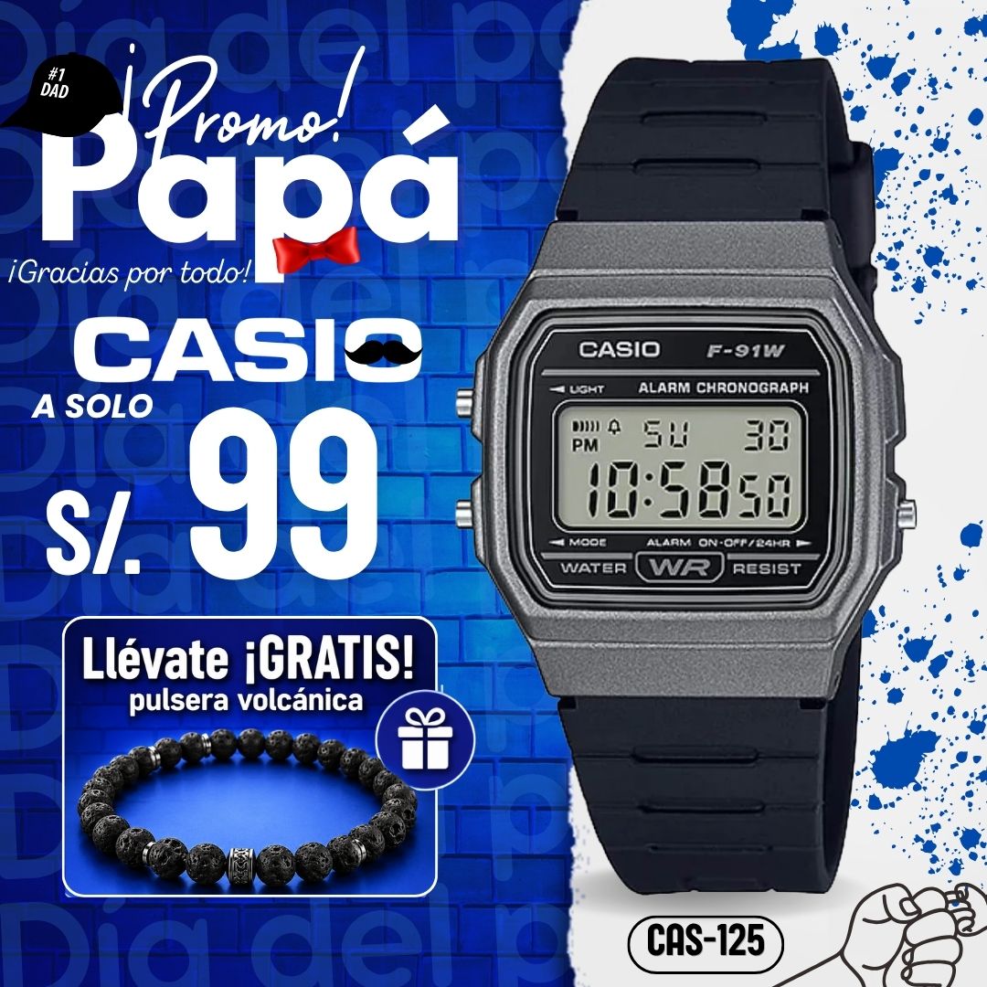 Reloj Casio Retro F-91WM-1BD Hombre Resina Negro