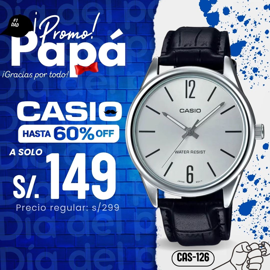 Reloj Casio MTP-V005L-7BU Hombre Cuero Negro