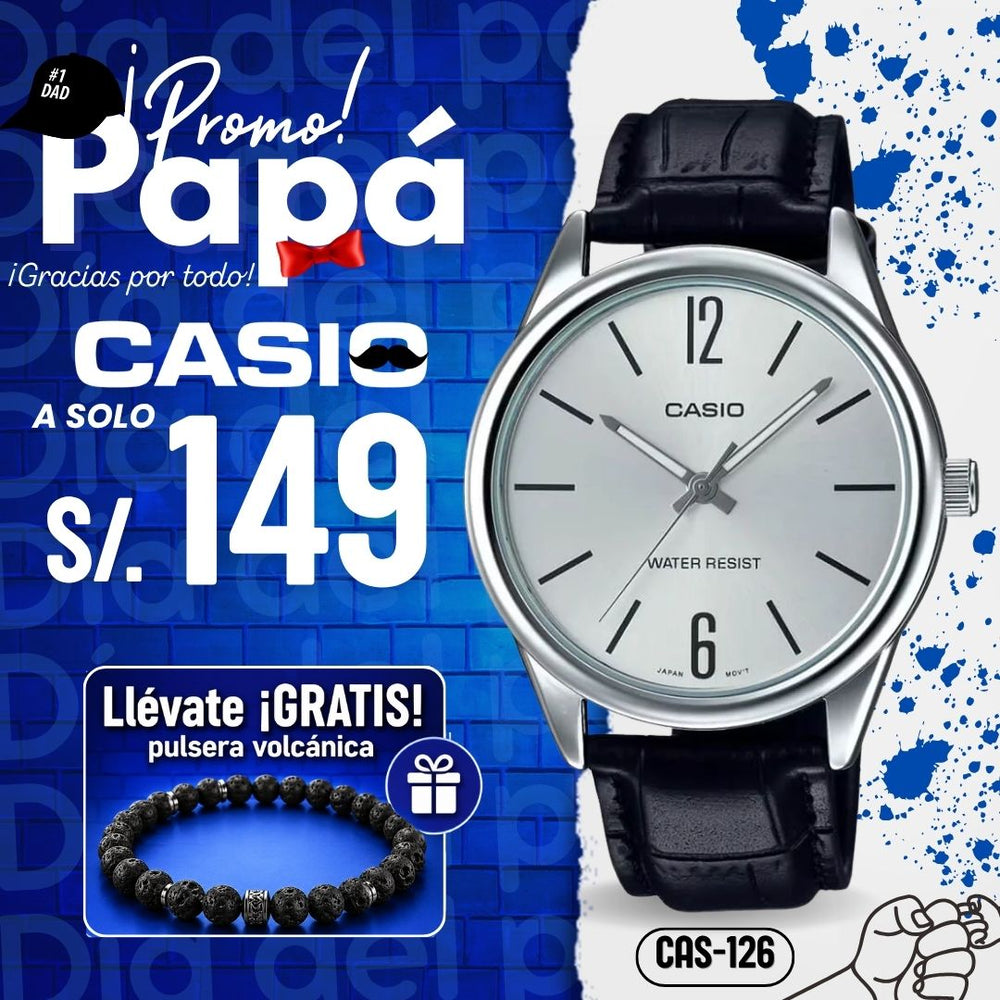 Reloj Casio MTP-V005L-7BU Hombre Cuero Negro