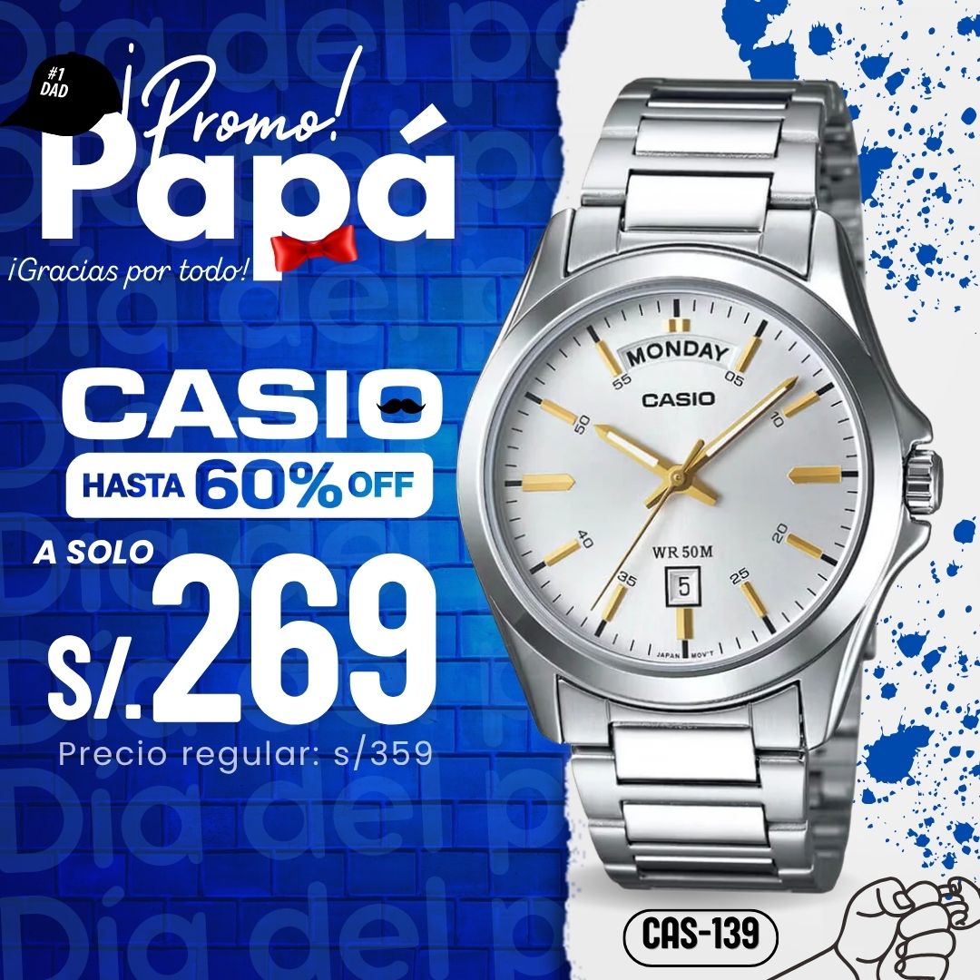 Reloj Casio MTP-1370D-7A2 Hombre Acero Plateado