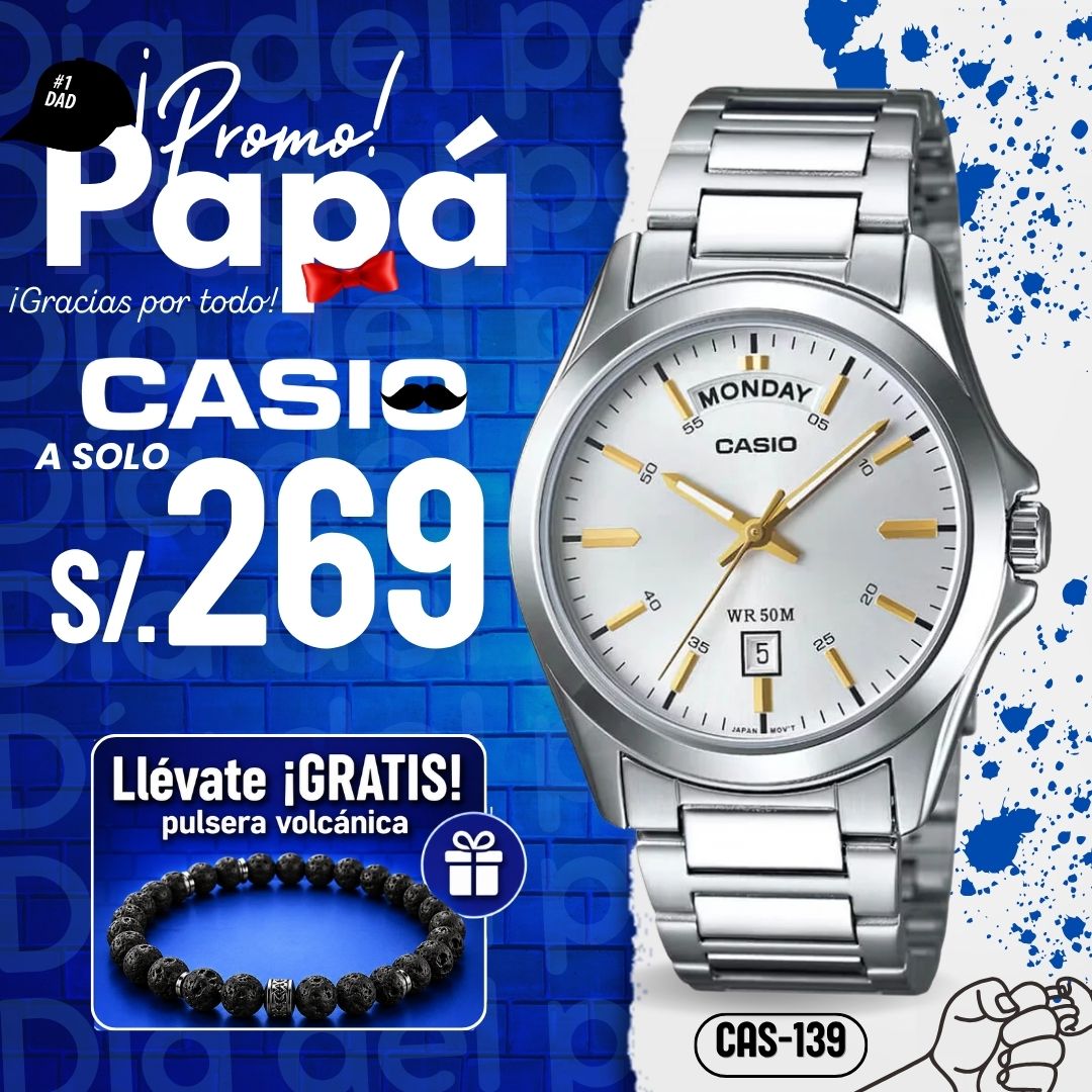 Reloj Casio MTP-1370D-7A2 Hombre Acero Plateado