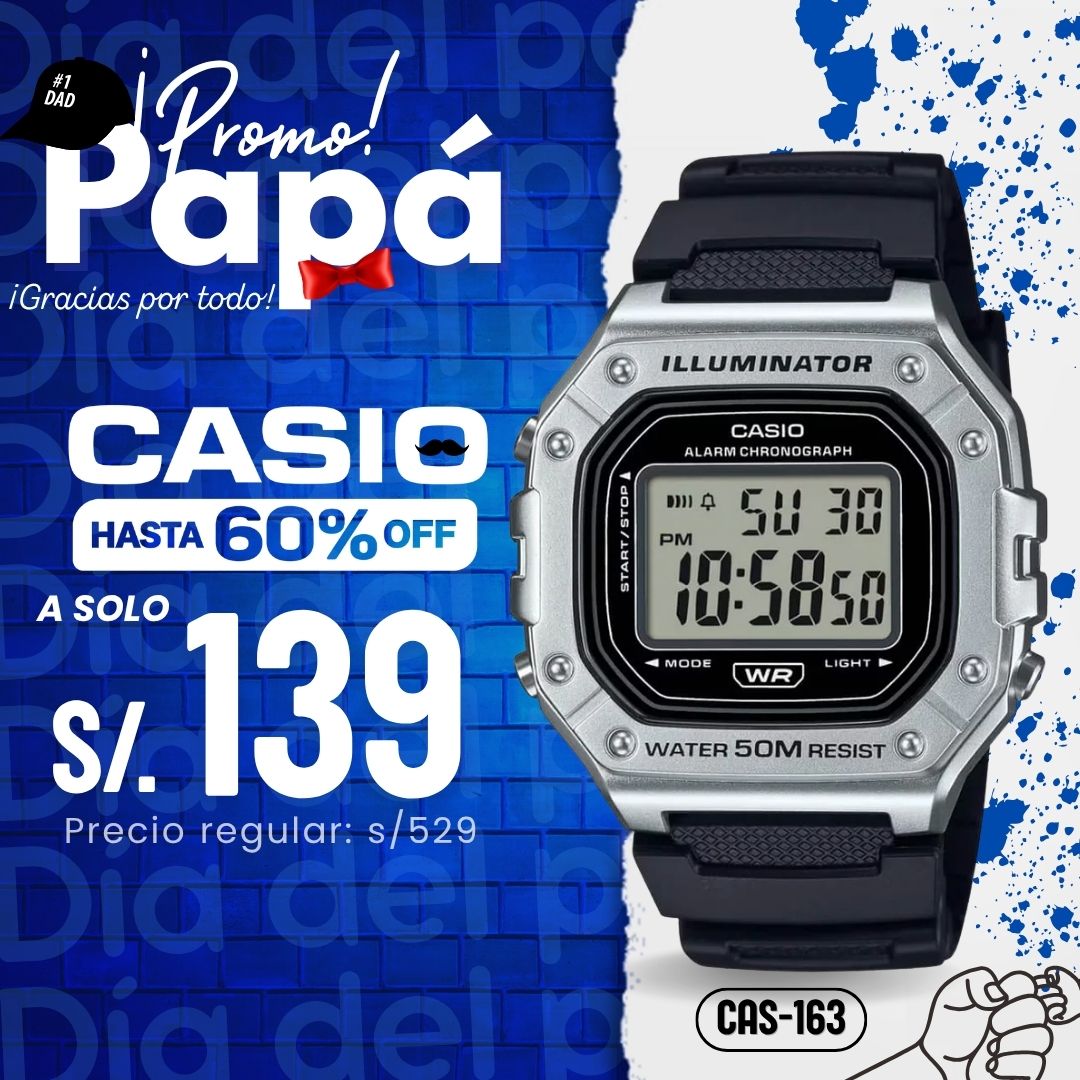 Reloj Casio W-218HM-7A Hombre Resina Negro