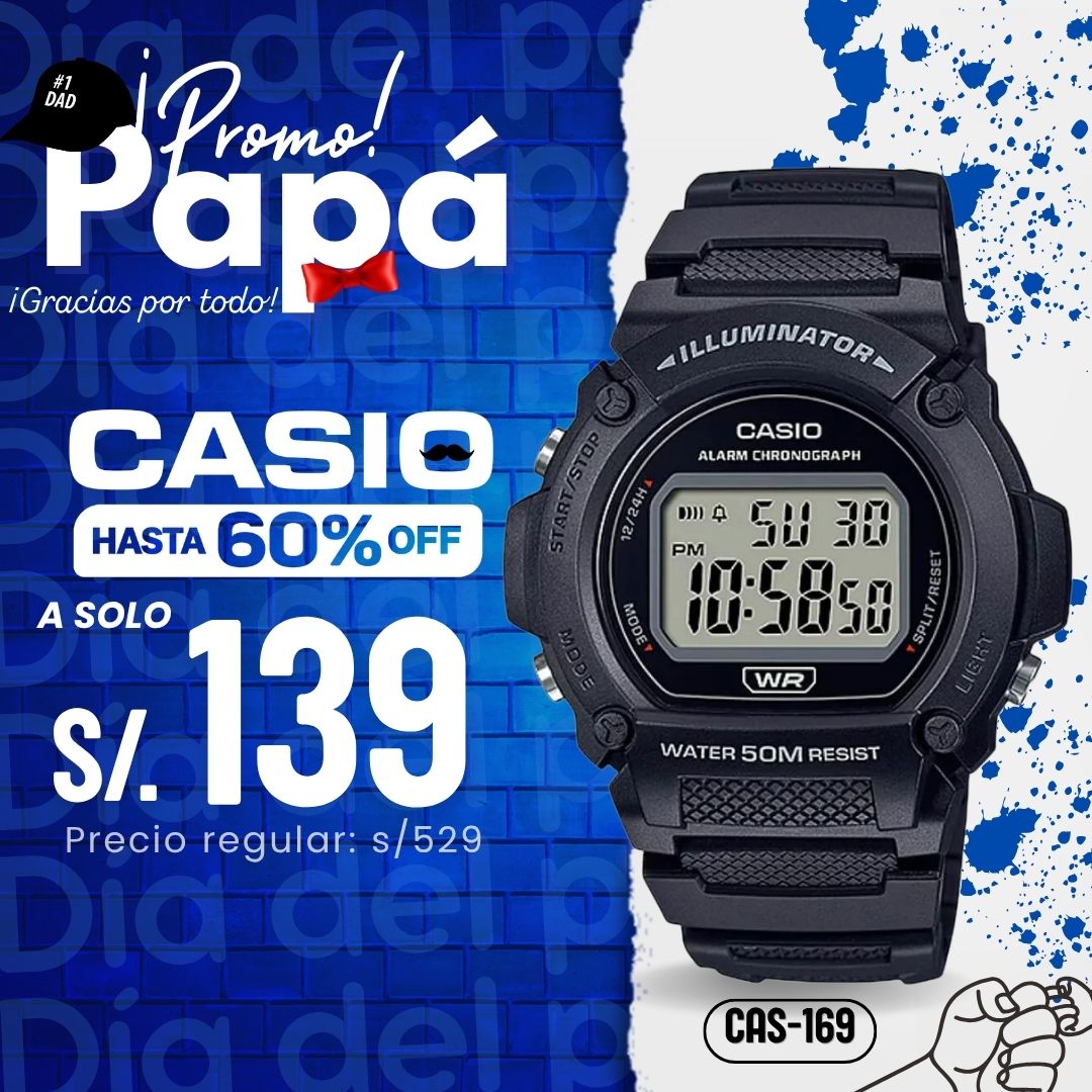 Reloj Casio W-219H-1A Hombre Resina Negro