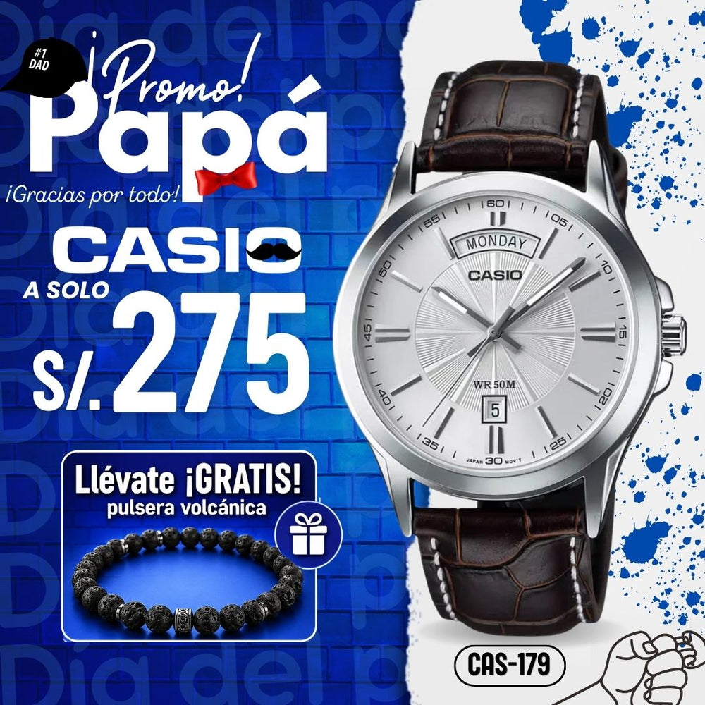 Reloj Casio MTP-1381L-7A Hombre Cuero Marrón