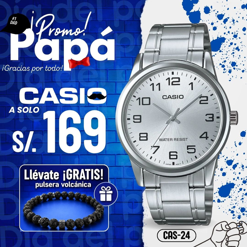 Reloj Casio MTP-V001D-7B Hombre Acero Plateado
