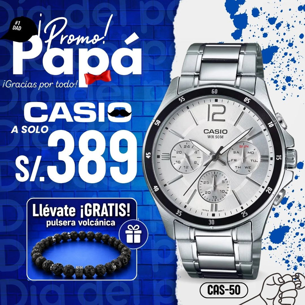 Reloj Casio MTP-1374D-7AV Hombre Acero Plateado
