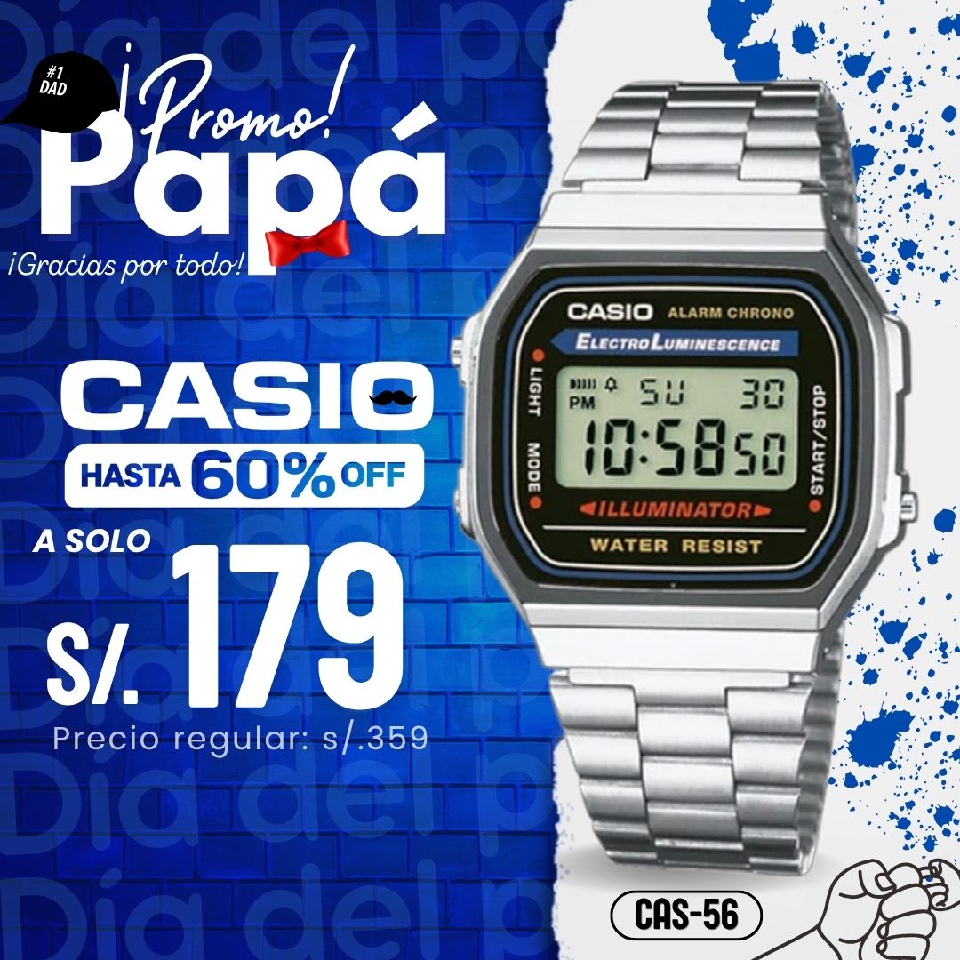 Reloj Casio A168WA-1 Hombre Acero Plateado