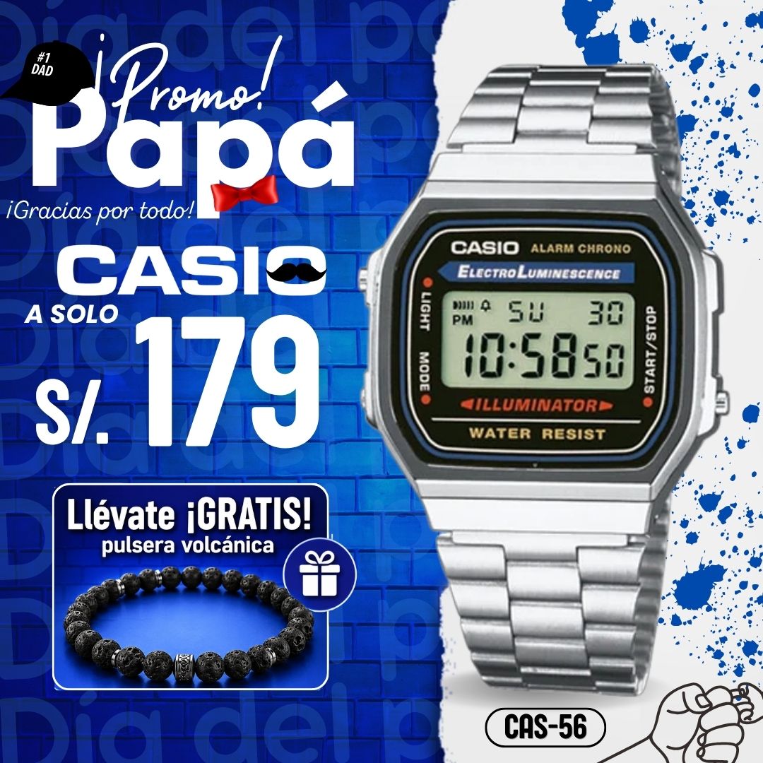 Reloj Casio A168WA-1 Hombre Acero Plateado