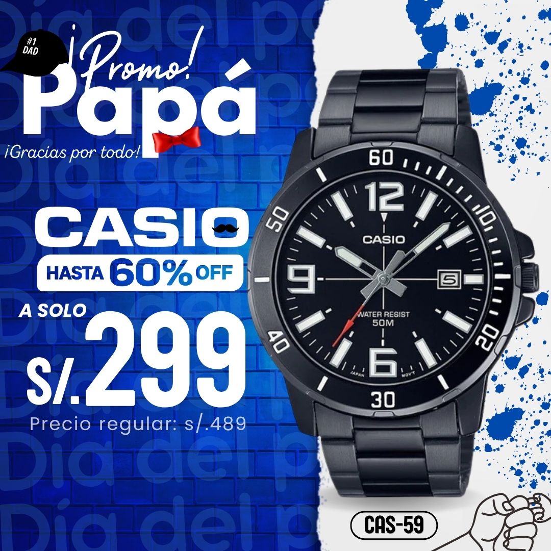 Reloj Casio MTP-VD01B-1BVUDF Hombre Acero Negro