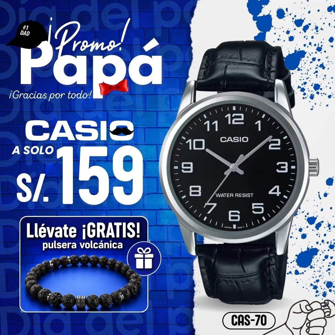 Reloj Casio MTP-V001L-1B Hombre Cuero Negro