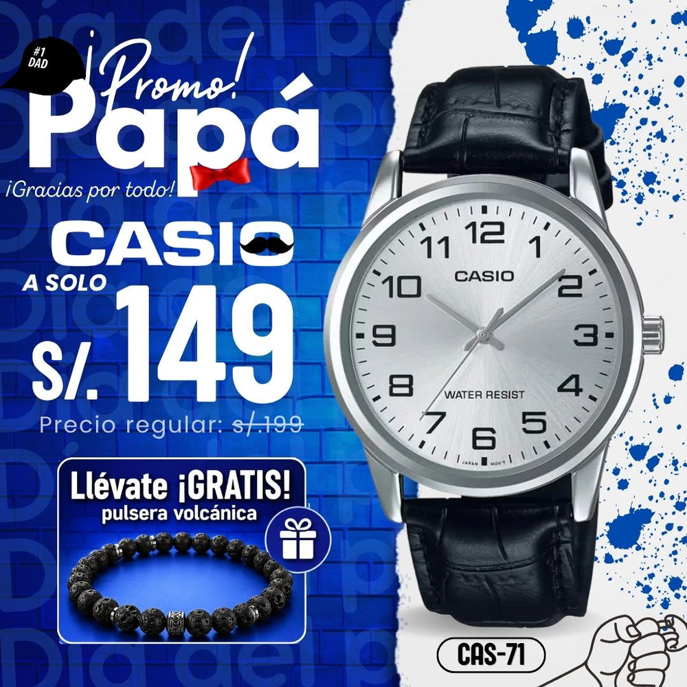 Reloj Casio MTP-V001L-7B Hombre Cuero Negro
