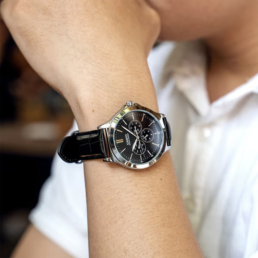 Reloj Casio MTP-V300L-1AU Hombre Cuero Negro
