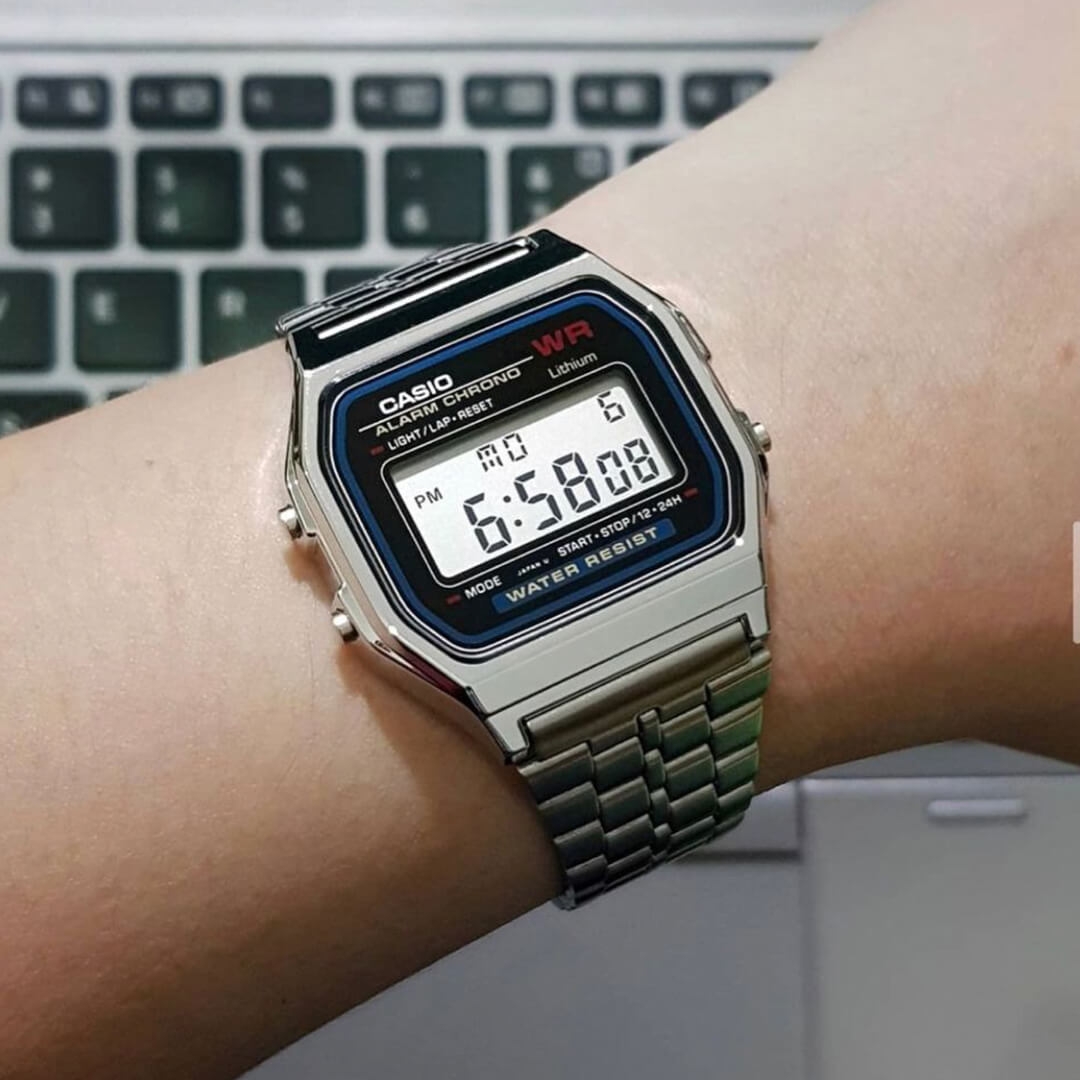 Reloj Casio A159WA-N1 Hombre Acero Plateado | CAS-113