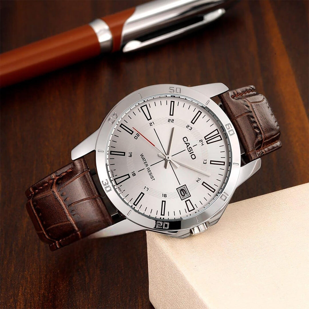 Reloj Casio MTP-V004L-7C Hombre Cuero Marrón
