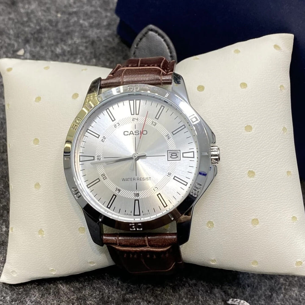 Reloj Casio MTP-V004L-7C Hombre Cuero Marrón