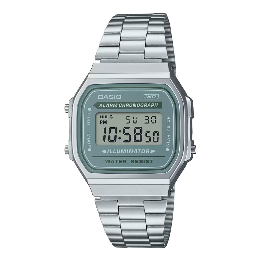 Reloj Casio A168WA-3AYD Hombre Acero Plateado | CAS-127
