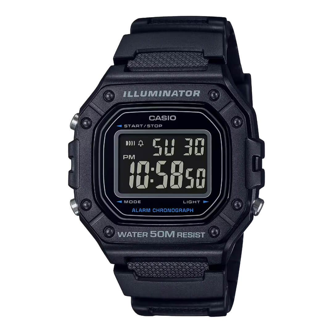 Reloj Casio W-218H-1BV Hombre Resina Negro | CAS-130