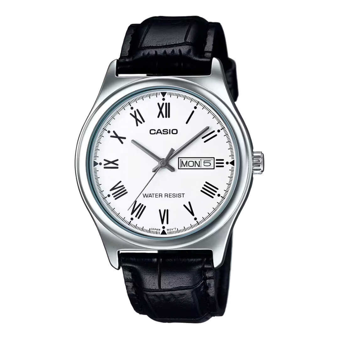 Reloj Casio MTP-V006L-7BU Hombre Cuero Negro | CAS-138